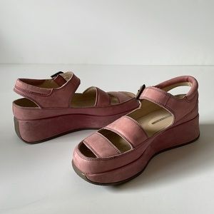 Mosquito Brand European Pink Nubuck Chunky Platforms from Paris